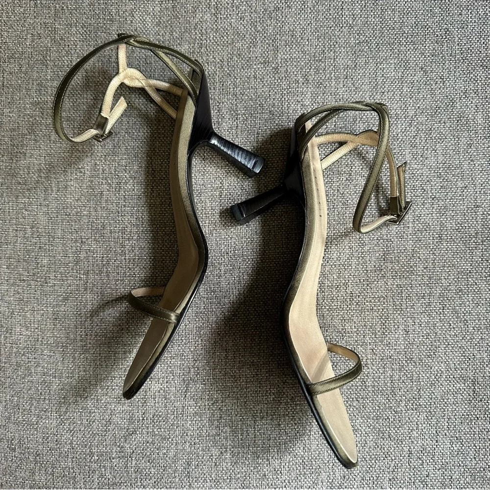 Vintage Gucci by Tom Ford olive green satin heels - Picture 4 of 7